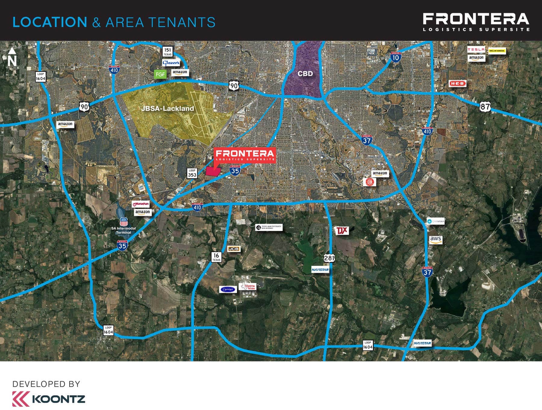 Frontera Logistics Supersite local area tenants map Koontz